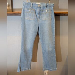 LOFT The Kick Crop Patch Pocket Jeans